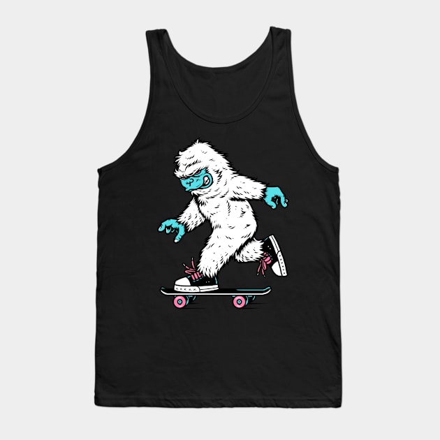 Skateboarding Yeti Tank Top by CyberpunkTees